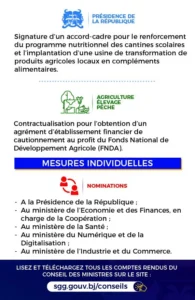 Bénin: Conseil des ministres du 24 janvier 2024
